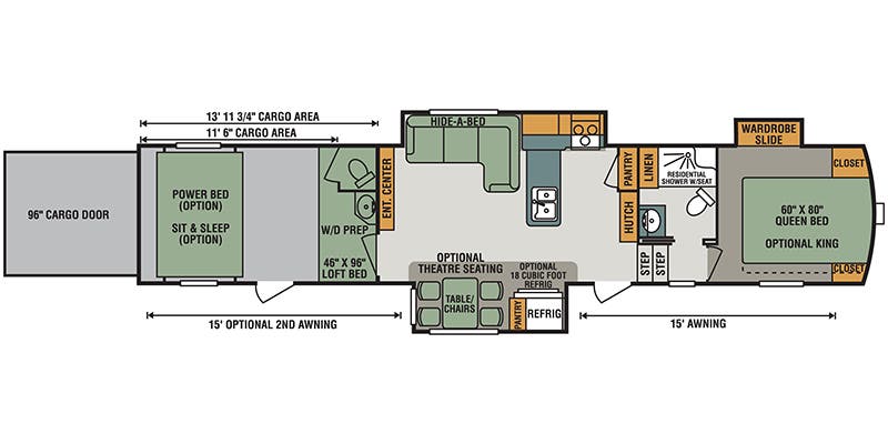 floorplan image of 2018 KZ RV VENOM 4111 TK